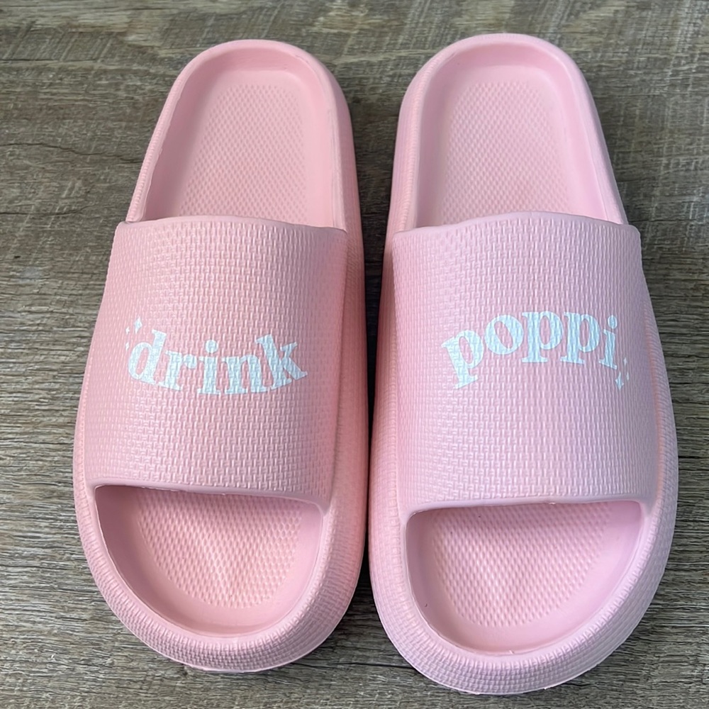 Drink Poppi Pink Slides Size 40/41